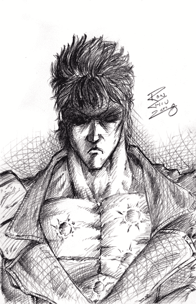 Sketch of Kenshiro from Fist of the North Star