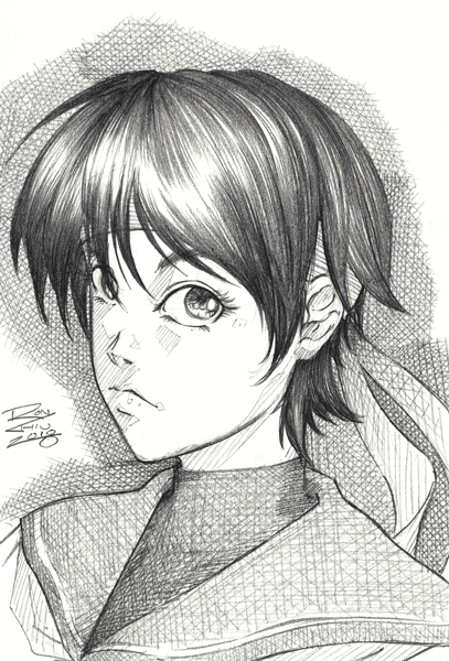 Sketch of Sakura from Street Fighter