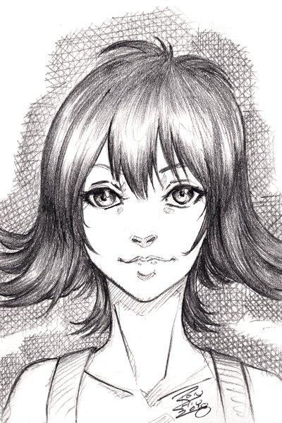 Sketch of Selphie from Final Fantasy VIII