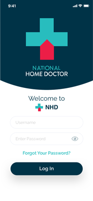 NHD - Doctors App - Log In Screen