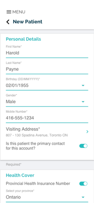 NHD - Patients App - New Patient