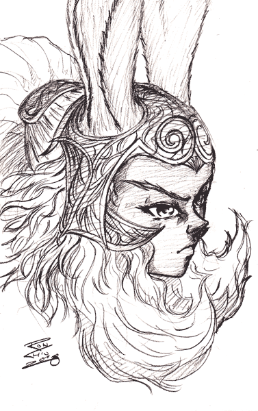 Sketch of Fran from Final Fantasy XII