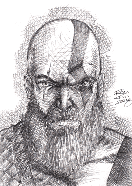 Sketch of Kratos from God of War(2018)