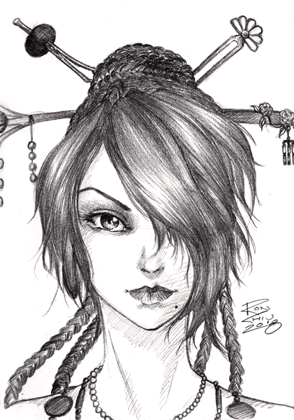 Sketch of Lulu from Final Fantasy X