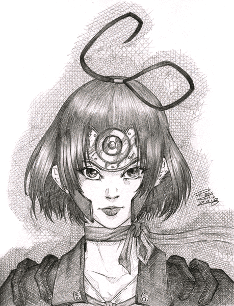 Sketch of Mumei from Kabaneri of the Iron Fortress