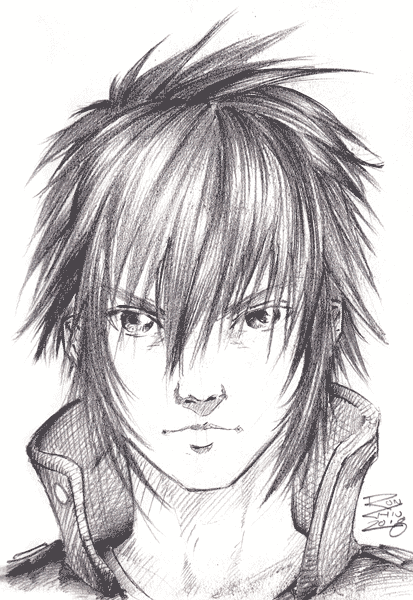 Sketch of Noctis from Final Fantasy XV