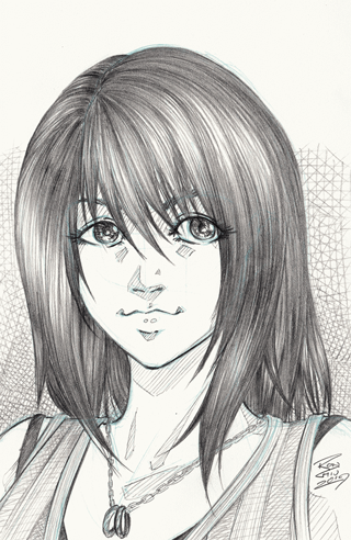 Rinoa Heartilly from Final Fantasy VIII - Pencil Drawing