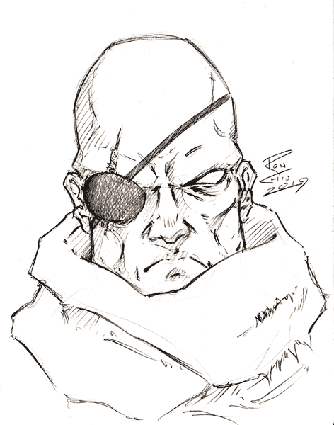 Sketch of Sagat from Street Fighter