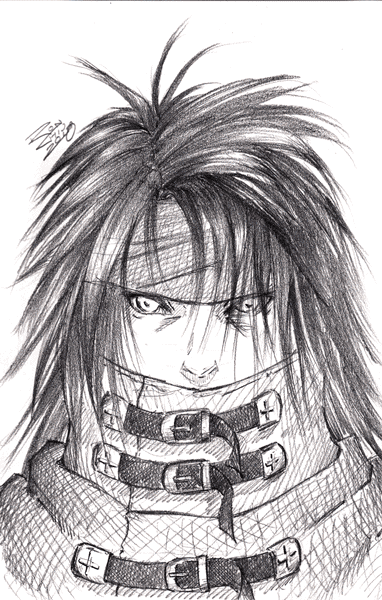 Sketch of Vincent Valentine from Final Fantasy VII